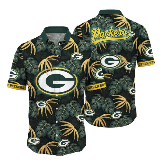 Tropical Twilight Green Bay Packers Night Palms Hawaiian Shirt - Moonbestprint
