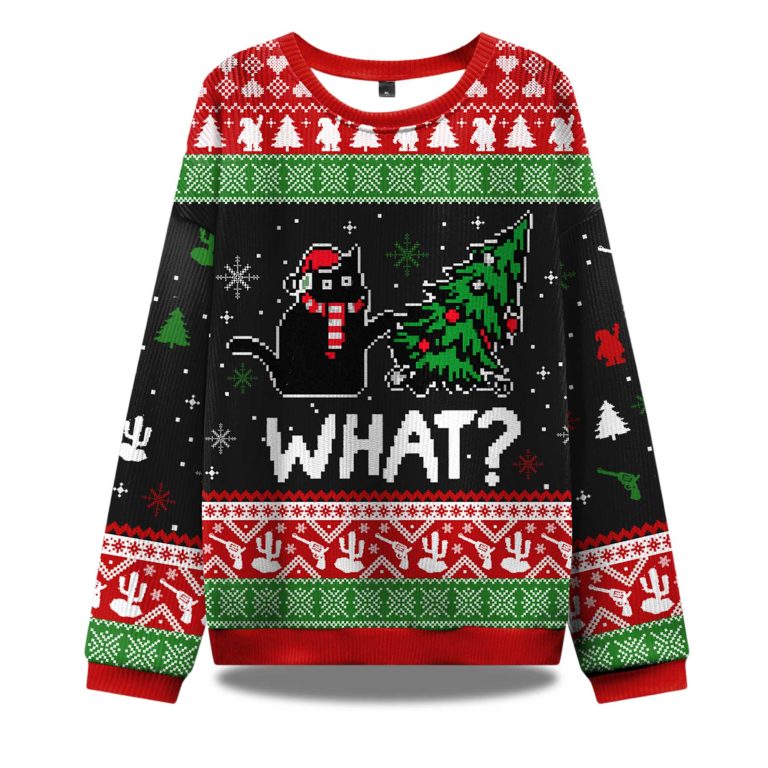 Troublemaker Cat Ugly Christmas Sweater – Moonbestprint