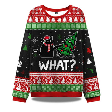 Troublemaker Cat Ugly Christmas Sweater – Moonbestprint