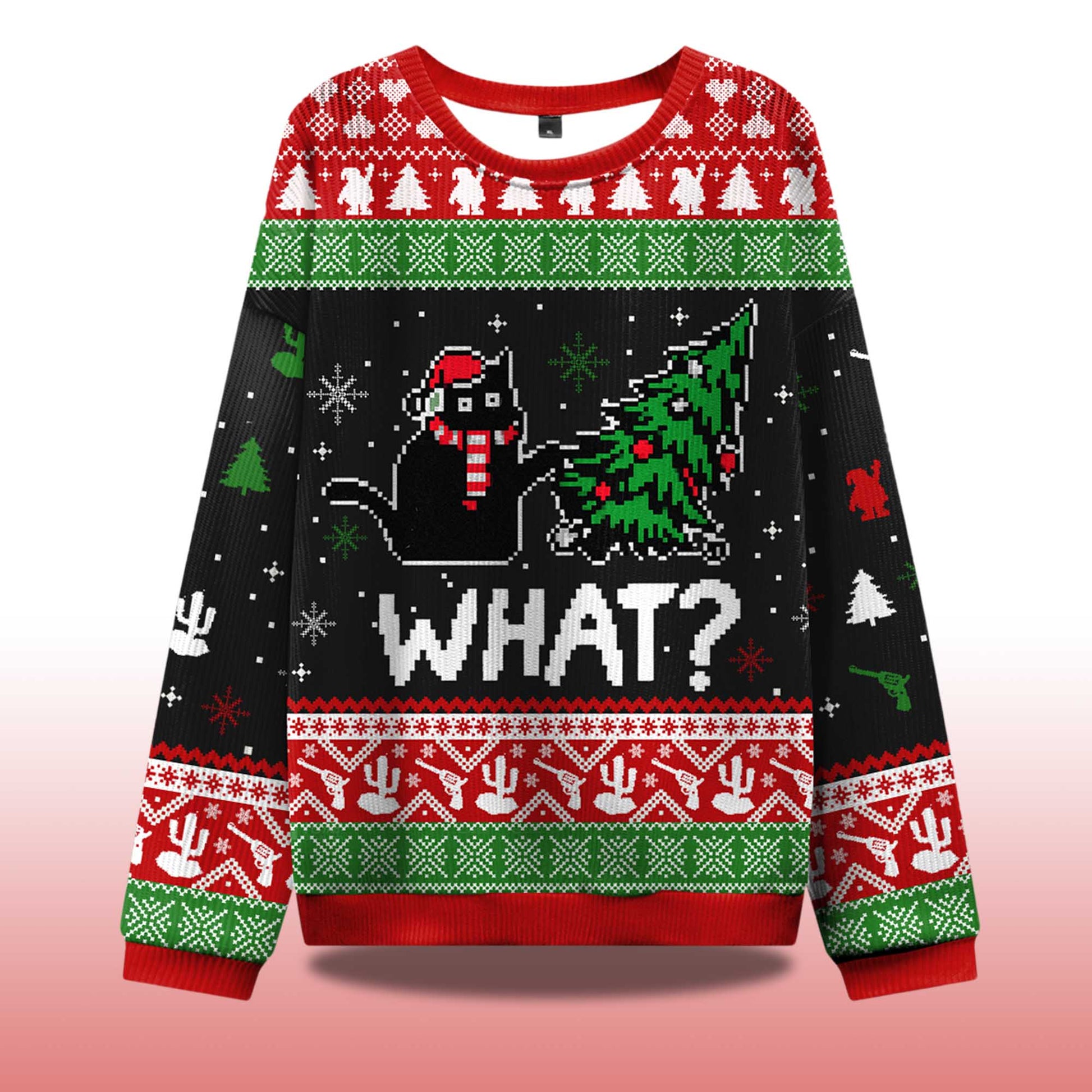 2026 Troublemaker Cat Christmas Ugly Sweater Moonbestprint