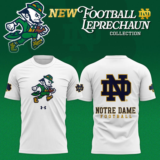 Notre Dame Fighting Irish Football Leprechaun Limited Editions T-Shirt - White Moonbestprint