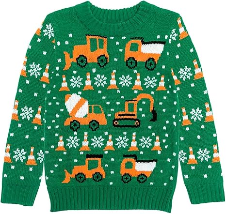 Tstars Construction Trucks Ugly Christmas Sweater 2025 – Moonbestprint