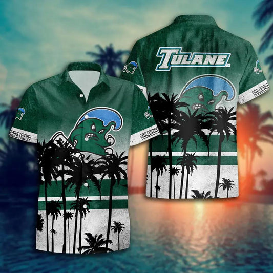 Tulane Green Wave Style Hot Trending Summer Aloha Hawaiian Shirt, NCAA Hawaiian Shirt Moonbestprint