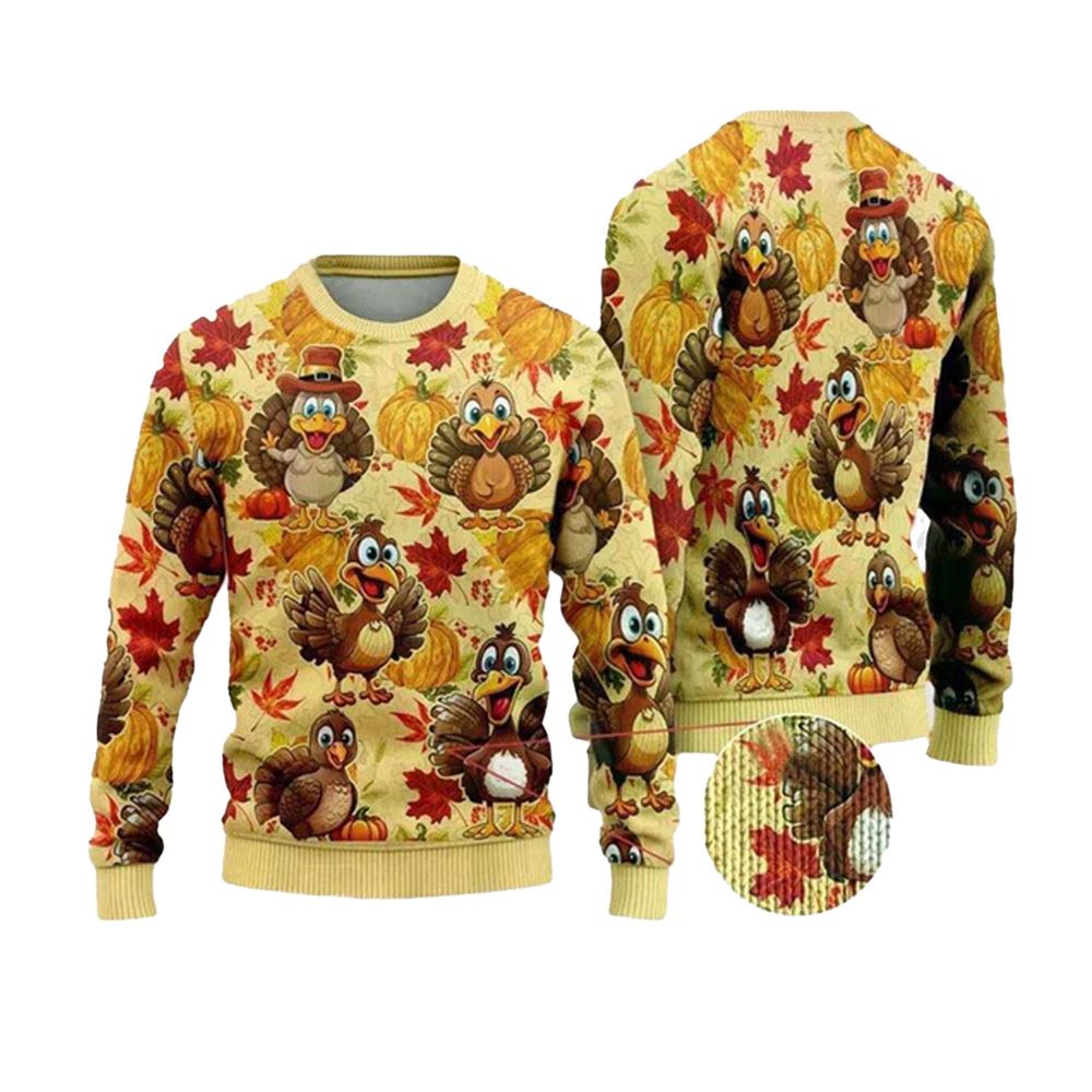 Turkey Maple Ugly Christmas Sweater - Moonbestprint
