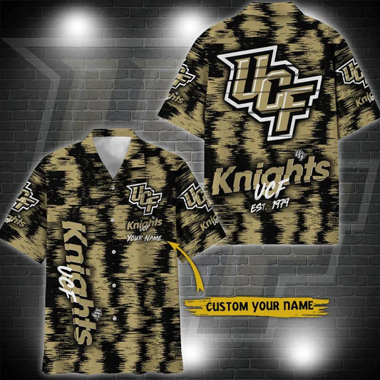 UCF Knights Aloha Hawaiian Shirt Custom Your Name, NCAA Hawaiian Shirt Moonbestprint