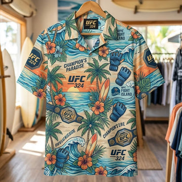 UFC 324 Fight Island Champion’s Paradise Hawaiian Shirt – Moonbestprint