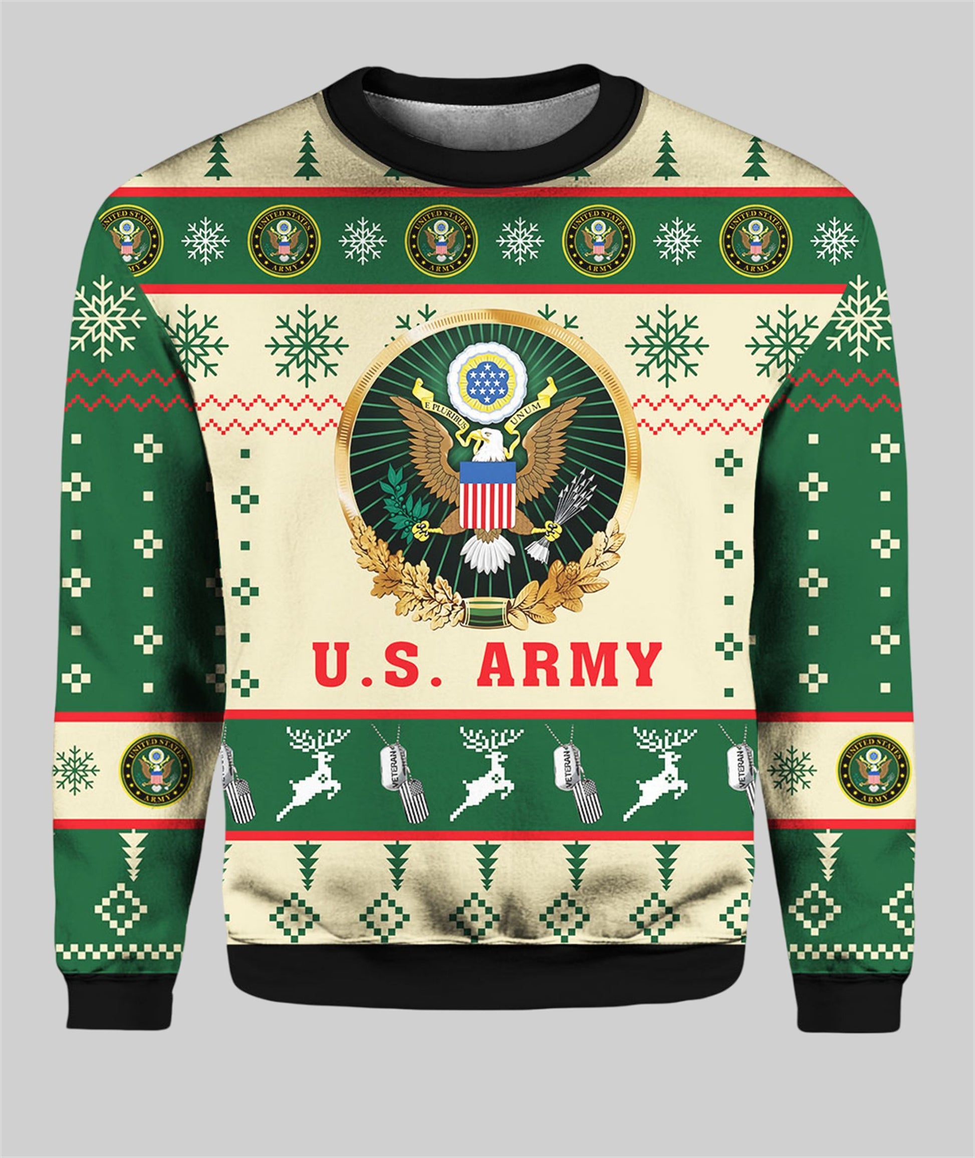 US Army Proudly Served Veterans Ugly Christmas Sweater - Moonbestprint