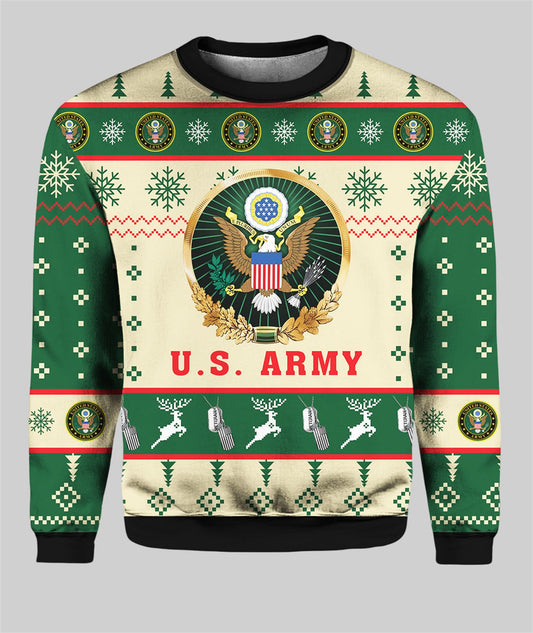 US Army Proudly Served Veterans Ugly Christmas Sweater - Moonbestprint