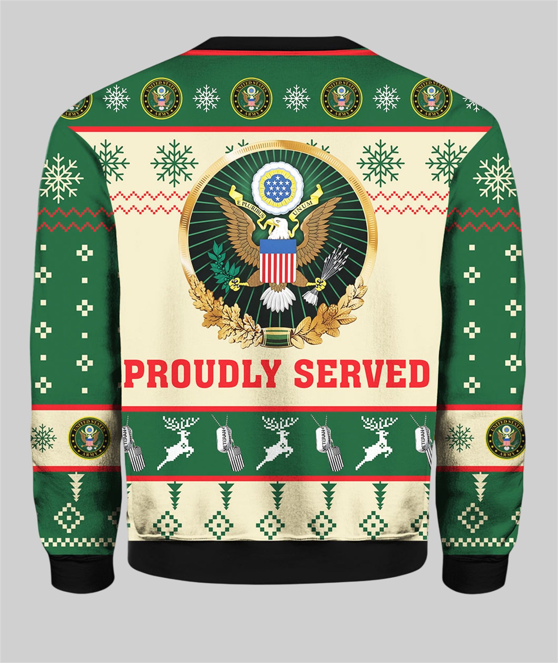 US Army Proudly Served Veterans Ugly Christmas Sweater - Moonbestprint