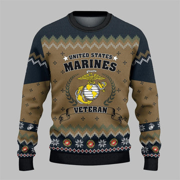 US Marine Veteran Ugly Sweater 2026 Christmas - Moonbestprint