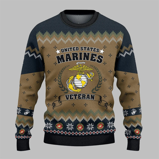US Marine Veteran Ugly Sweater 2026 Christmas - Moonbestprint