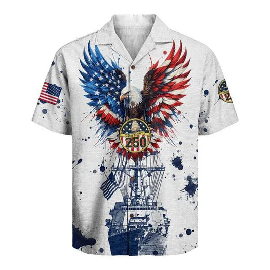 US Navy 250th Years Of Service Hawaiian Shirt, 250th Anniversary Shirt, 250th Anniversary Gift Moonbestprint