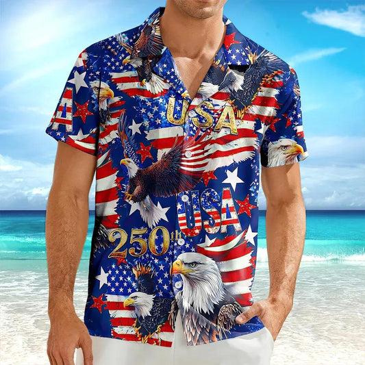 USA 250 Anniversary Eagle 1776-2026 Patriotic Hawaii Shirt, 250th Anniversary Gift Moonbestprint