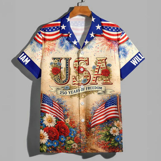 USA 250 Years of Freedom Hawaiian Shirt For Independence Day 2026, 250th Anniversary Gift Moonbestprint