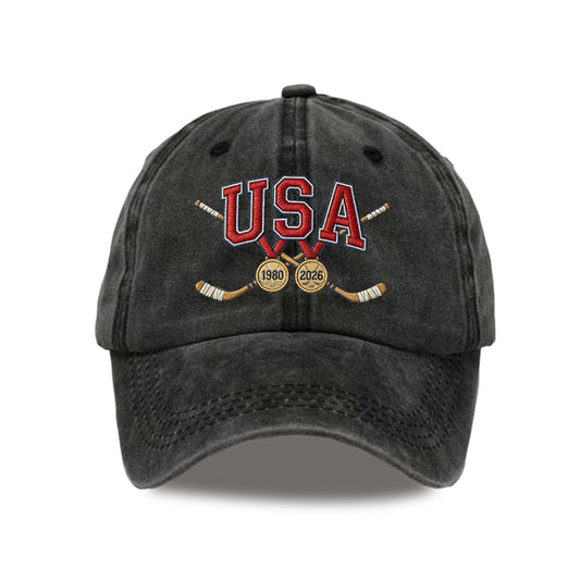 USA Hockey 1980-2026 Print Baseball Cap -Moonbestprint