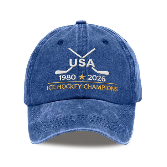 USA Ice Hockey Champions 1980-2026 Hat -Moonbestprint