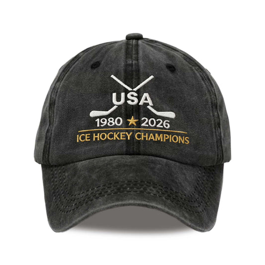 USA Ice Hockey Champions 1980-2026 Hat -Moonbestprint