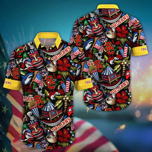 USC Trojans NCAA Flower Aloha Hawaiian Shirt 13, NCAA Hawaiian Shirt Moonbestprint