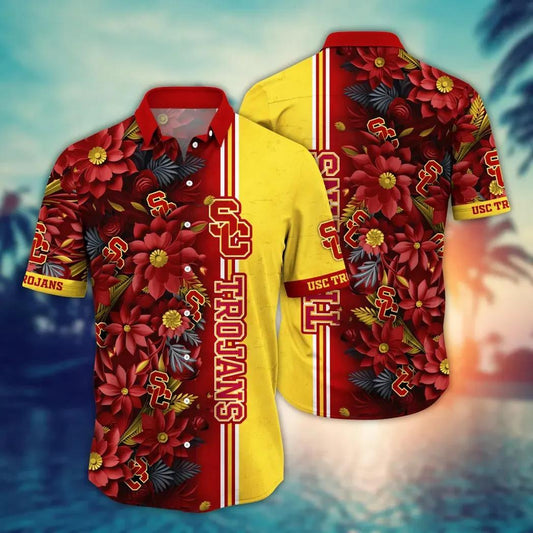 USC Trojans NCAA Flower Aloha Hawaiian Shirt 3, NCAA Hawaiian Shirt Moonbestprint