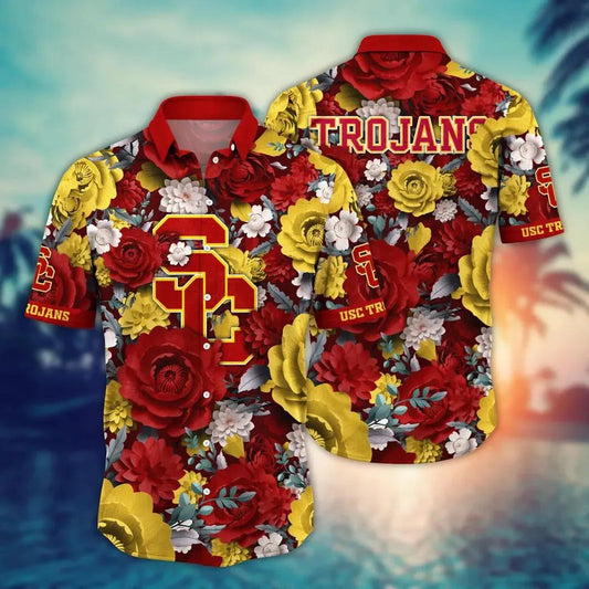 USC Trojans NCAA Flower Aloha Hawaiian Shirt 4, NCAA Hawaiian Shirt Moonbestprint