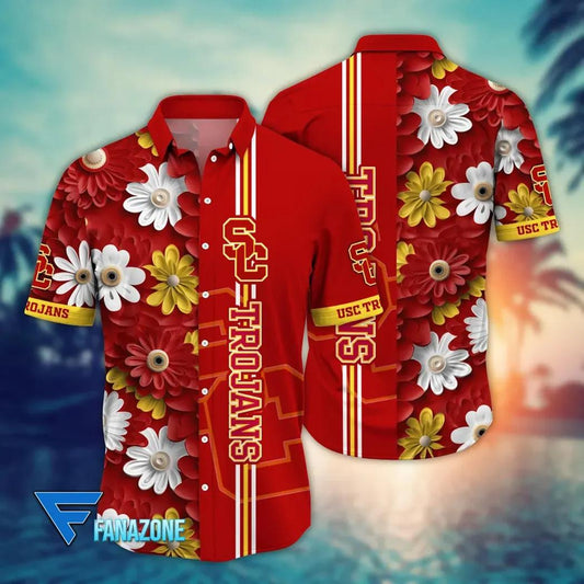 USC Trojans Style Hot Trending Summer NCAA Flower Aloha Hawaiian Shirt, NCAA Hawaiian Shirt Moonbestprint