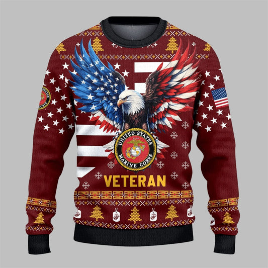 USMC Veteran Ugly Sweater 2026 Christmas - Moonbestprint