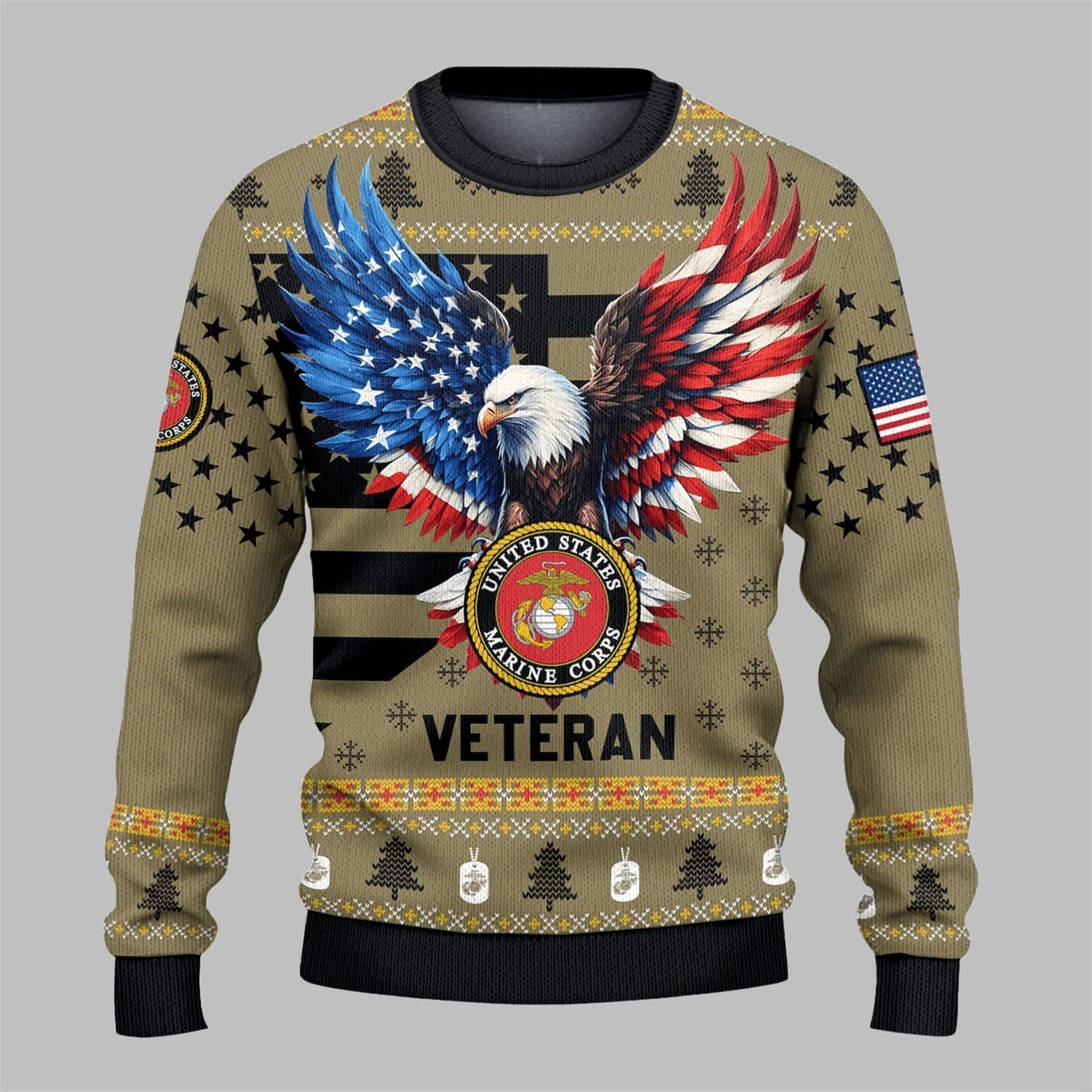 USMC Veteran Ugly Sweater 2026 Christmas - Moonbestprint