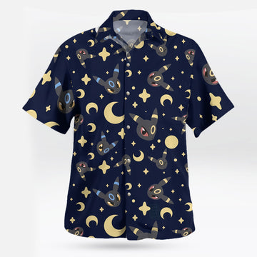 Umbreon Pokemon Hawaiian Shirt Black Aloha Vibes Button-Up – Moonbestprint