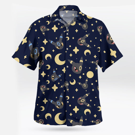 Umbreon Pokemon Hawaiian Shirt Black Aloha Vibes Button-Up – Moonbestprint