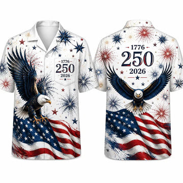 Unisex 250 Years Of Freedom Hawaiian Shirt 1776-2026 for Patriotic Fans – Moonbestprint