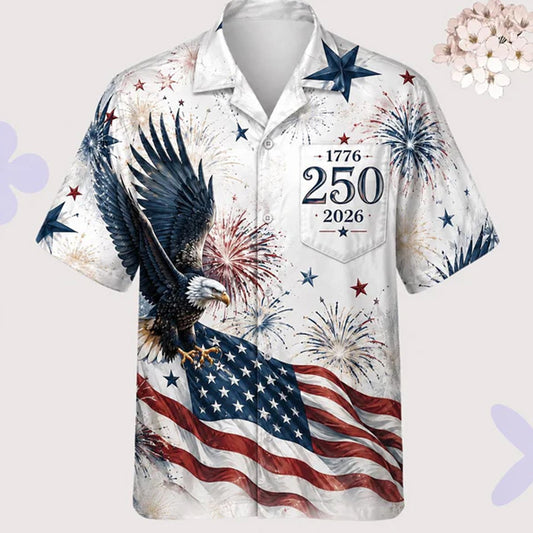 Unisex 250 Years Of Freedom Hawaiian Shirt 1776-2026 for Patriotic Fans – Moonbestprint