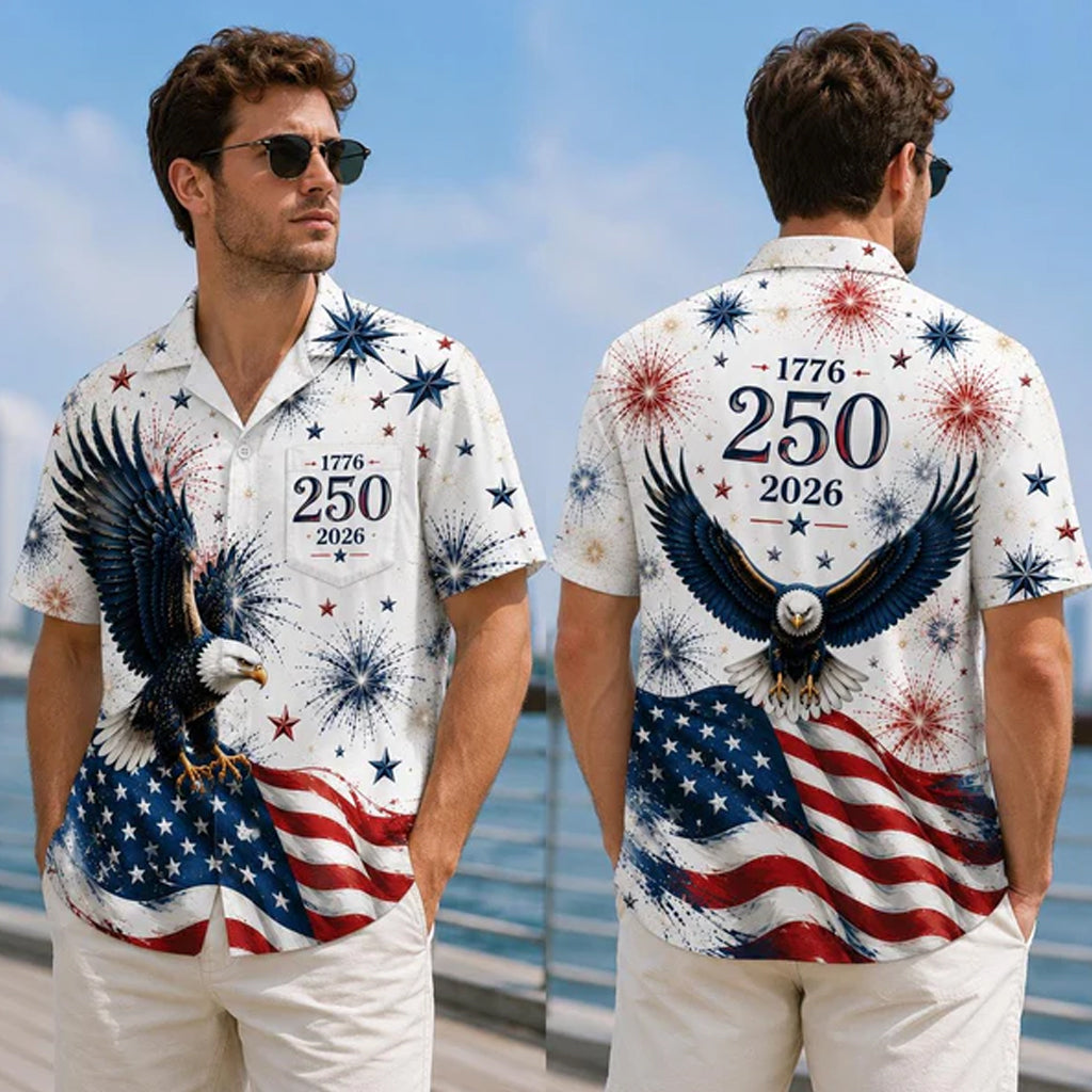 Unisex 250 Years Of Freedom Hawaiian Shirt 1776-2026 for Patriotic Fans – Moonbestprint