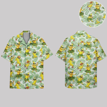 Unisex Dancing Banana Yellow Tropical Cartoon With Sunglasses Hawaiian Shirt for Cartoon Fans – Moonbestprint