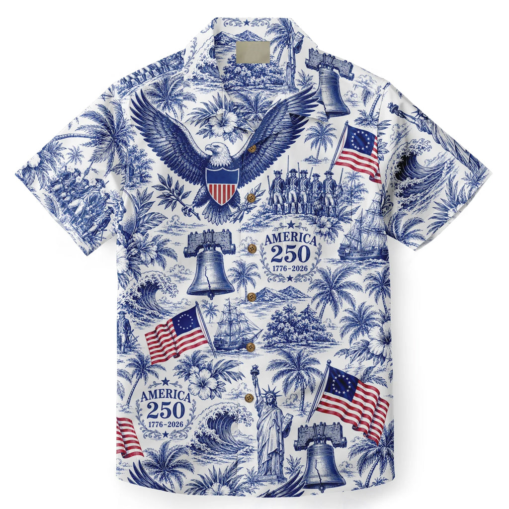 Unisex Eagle Of Freedom America 250 Hawaiian Shirt for Patriotic Fans – Moonbestprint