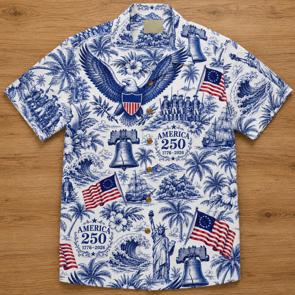 Unisex Eagle Of Freedom America 250 Hawaiian Shirt for Patriotic Fans – Moonbestprint