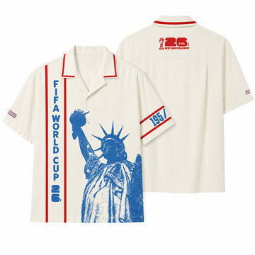 Unisex Global Soccer Event 2026 Statue Of Liberty Hawaiian Shirt with Captain Armband Cuffs for Soccer Fans – Moonbestprint