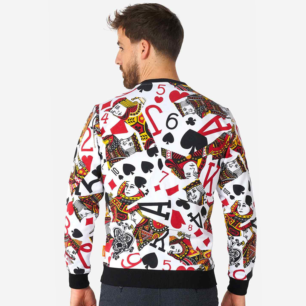 Unisex King of Clubs Ugly Christmas Sweater 2026 for Card Game Fans – Moonbestprint
