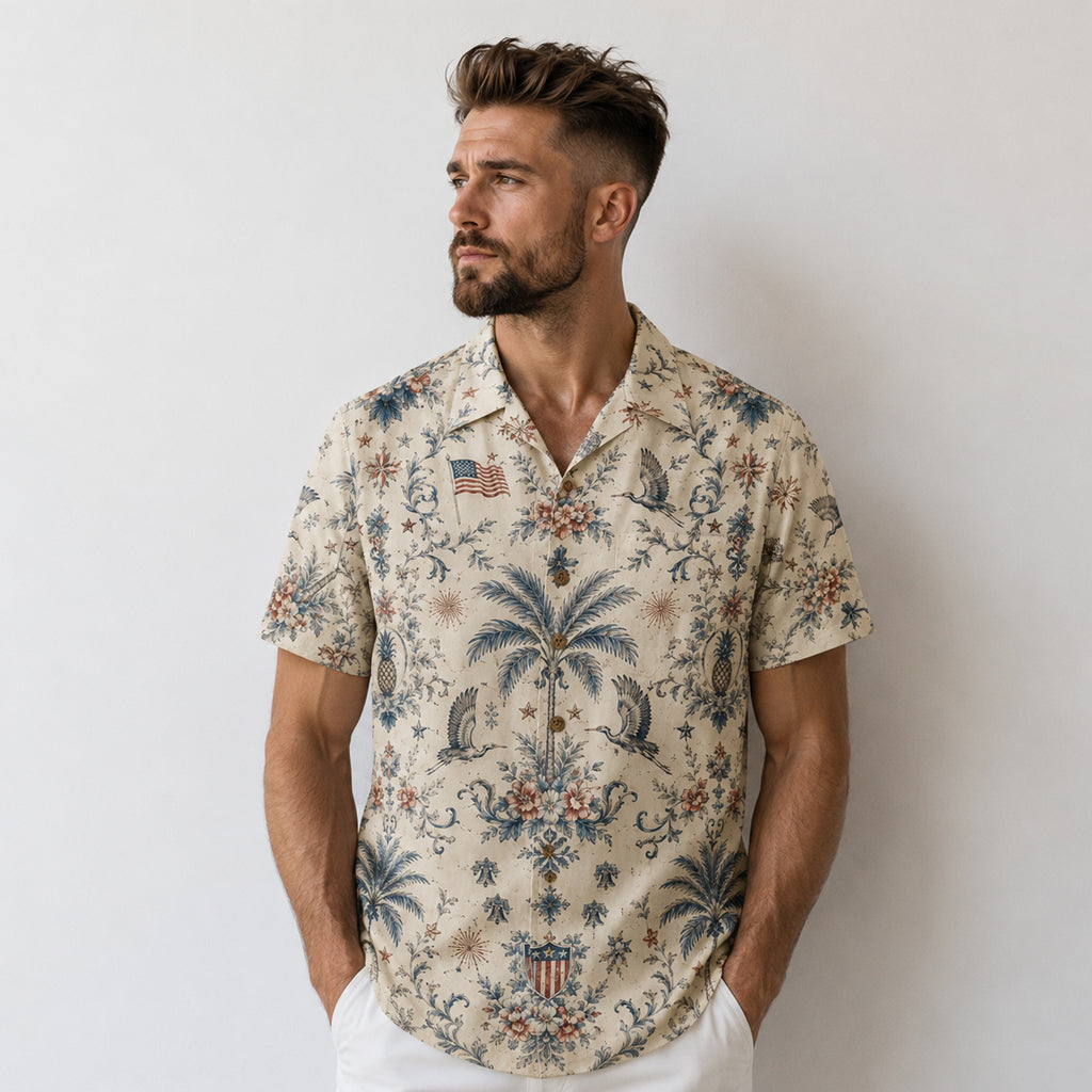 Unisex Liberty Garden Americana Hawaiian Shirt for Patriotic Fans – Moonbestprint