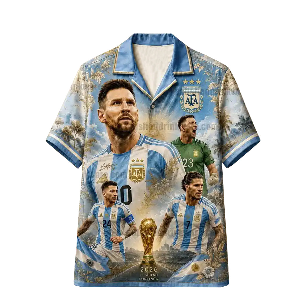 Unisex Lionel Messi Argentina World Cup 2026 Hawaiian Shirt for Soccer Fans – Moonbestprint