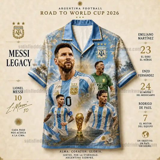 Unisex Lionel Messi Argentina World Cup 2026 Hawaiian Shirt for Soccer Fans – Moonbestprint
