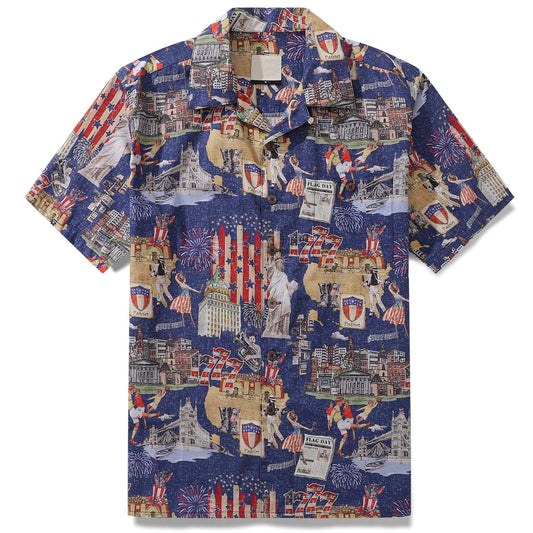 Unisex Looking Back To 1777 Patriotic Hawaiian Shirt for American History Fans – Moonbestprint