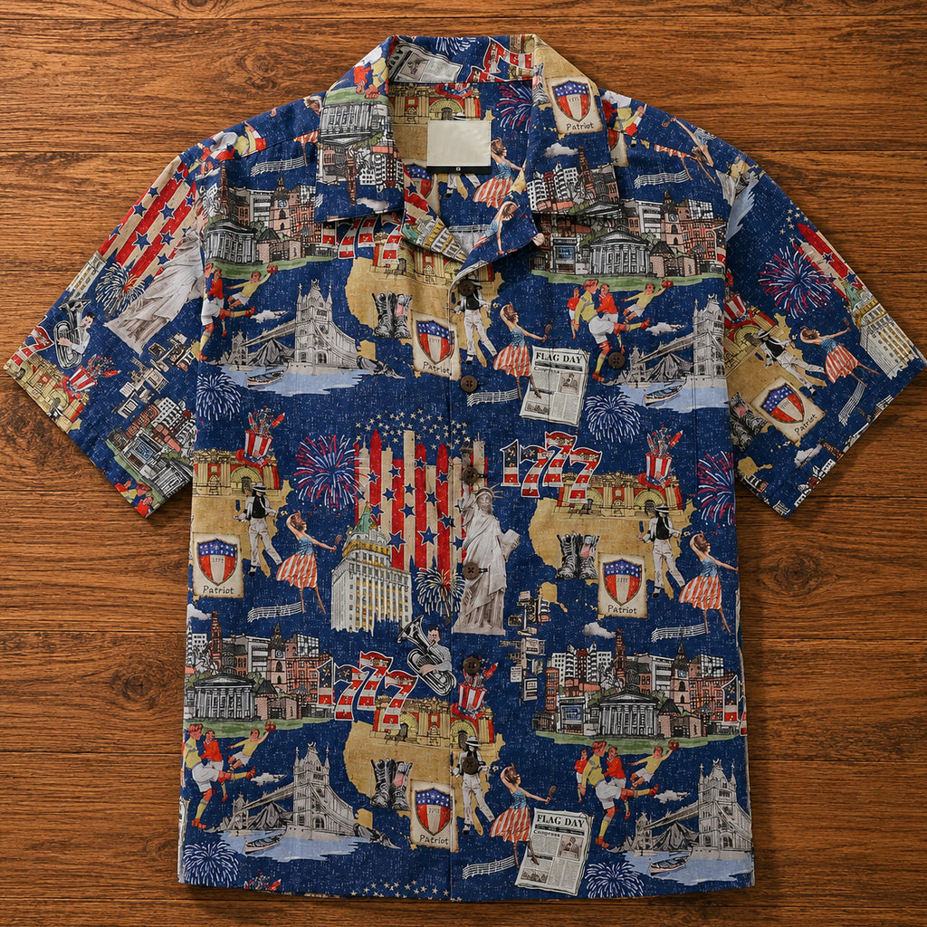 Unisex Looking Back To 1777 Patriotic Hawaiian Shirt for American History Fans – Moonbestprint