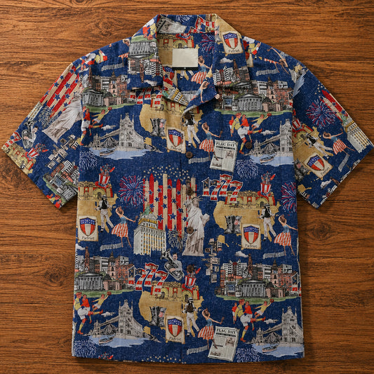 Unisex Looking Back To 1777 Patriotic Hawaiian Shirt for American History Fans – Moonbestprint