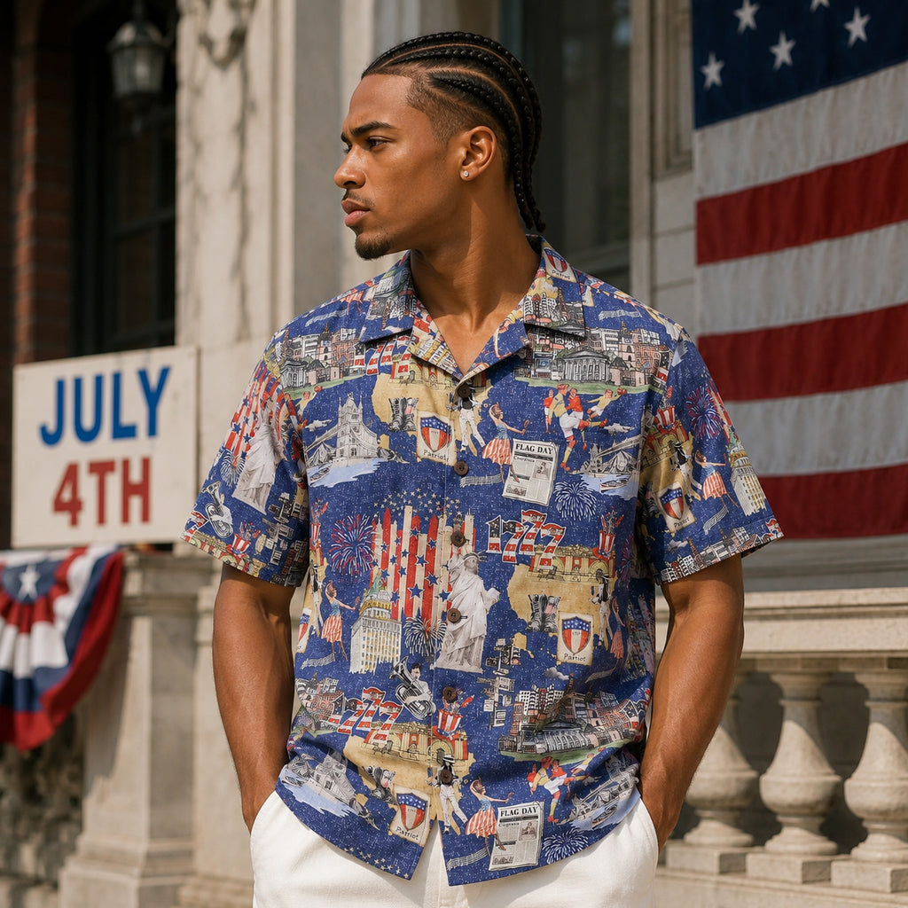 Unisex Looking Back To 1777 Patriotic Hawaiian Shirt for American History Fans – Moonbestprint