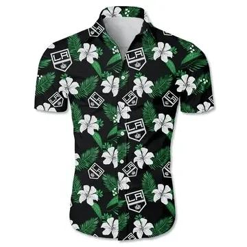 Unisex Los Angeles Kings Hawaiian Shirt Floral Button Up, NHL Hawaiian Shirt Moonbestprint