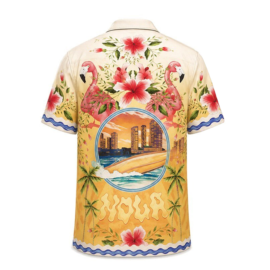 Unisex Neon City Vibes Jason Flamingo 2026 Hawaiian Shirt for Gaming Fans – Moonbestprint