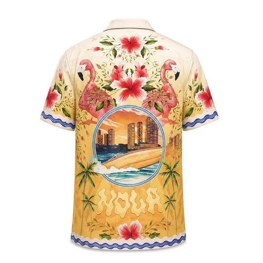 Unisex Neon City Vibes Jason Flamingo 2026 Hawaiian Shirt for Gaming Fans – Moonbestprint