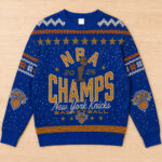 Unisex New York Knicks 2026 Finals Champions Ugly Christmas Sweater for Basketball Fans – Moonbestprint
