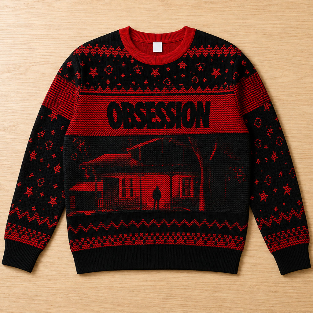 Unisex Obsession 2026 The Horror House Ugly Christmas Sweater for Horror Fans – Moonbestprint