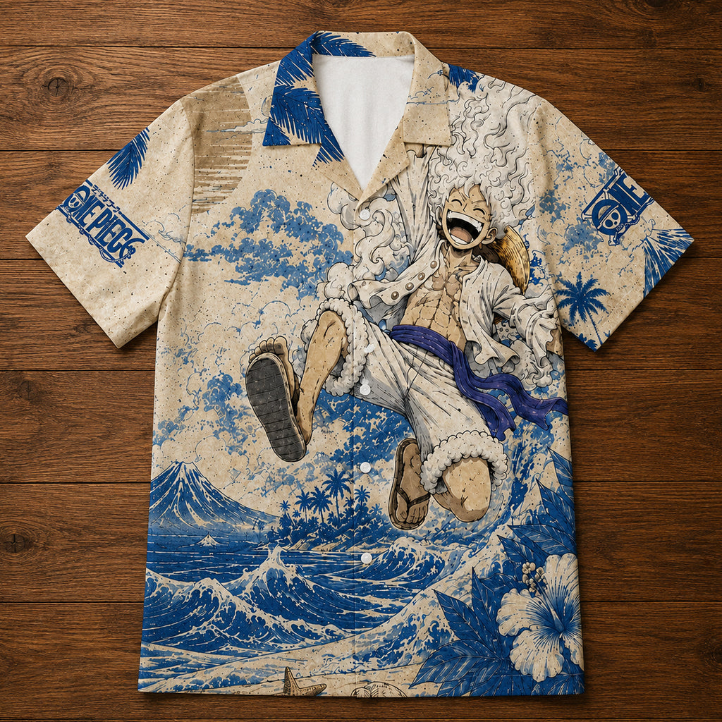 Unisex One Piece Luffy Gear 5 Hawaiian Shirt for Anime Fans – Moonbestprint